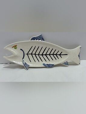 Hand Painted Fish-Shaped Ceramic Dish